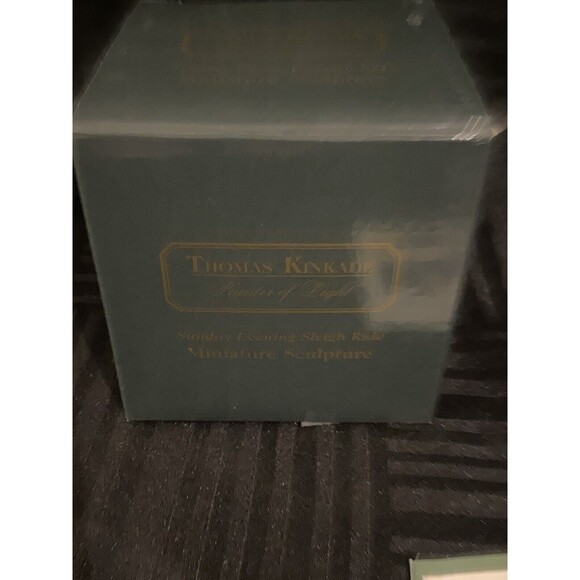 Thomas Kinkade Miniature Sculpture Sunday Evening Sleigh Ride 1999 in box - Picture 8 of 8